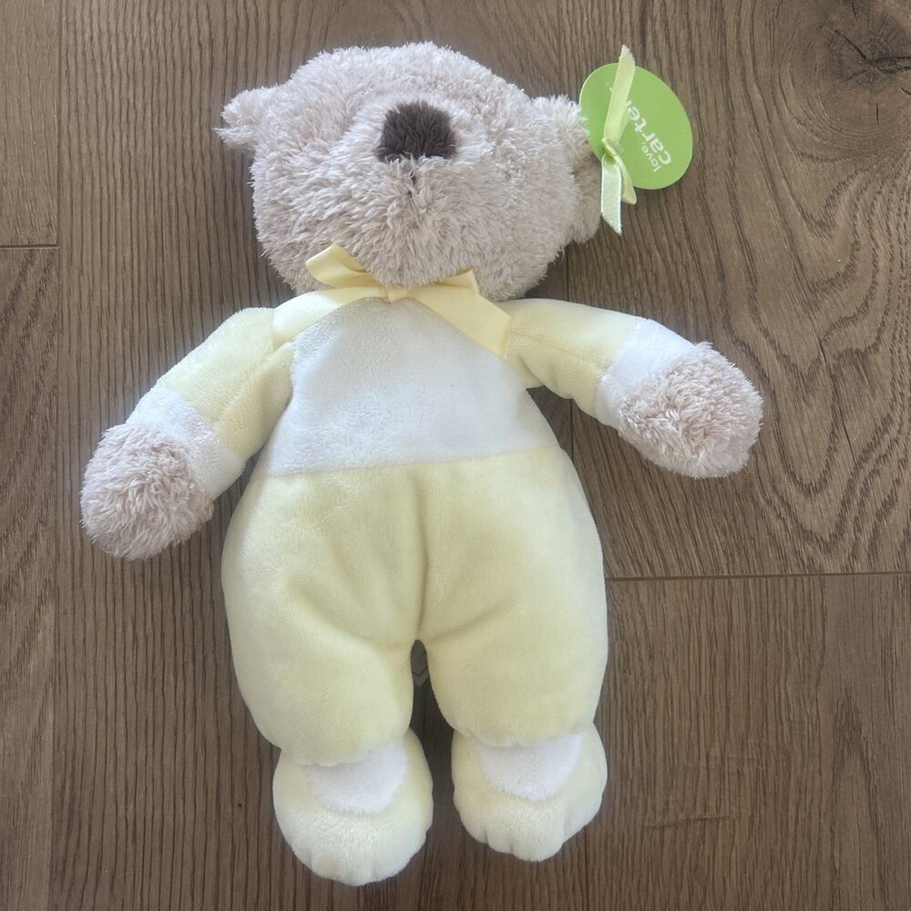 Baby Girl Boy New Vintage Carter's Yellow White Teddy Bear Plush Toy